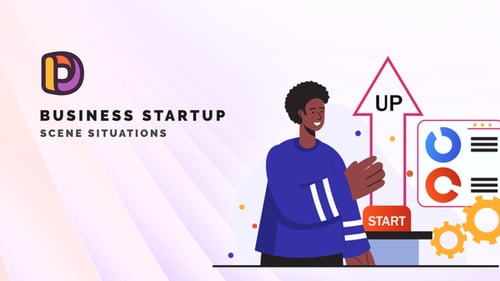 Modern Business Startup Animated Flat Design Concepts