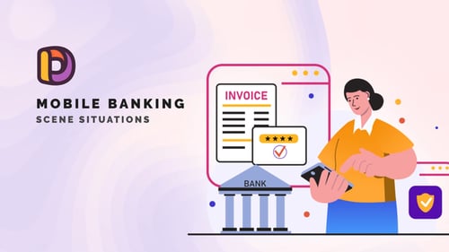Digital Mobile Banking Financial Transaction Scenes