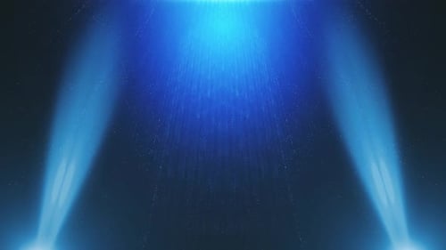 Blauer Hintergrund der Bühnenpartikel 4k
