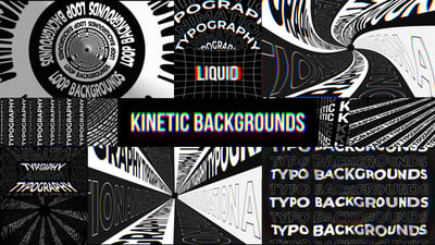 Kinetic Backgrounds, Elements ft. text loop & motion graphic - Envato