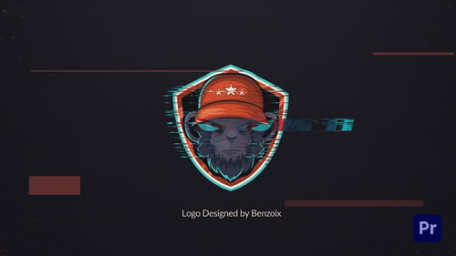 Glitch Distortion Logo For Premiere Pro