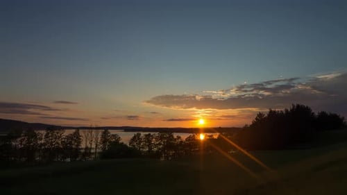 Sunset Over The Lake