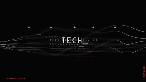 Glitch Digital Technology Intro with Abstract Lines