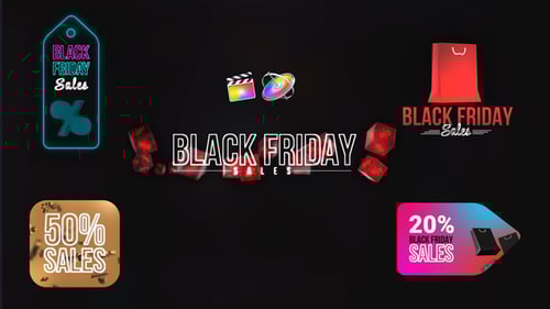 Dynamic Black Friday Sales Titles with Neon and Modern Styles