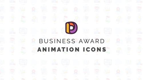 Animated Business Achievement Award Icons for Corporate Videos