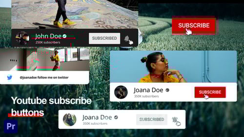 Animated YouTube Subscribe Button Pack for Video Engagement