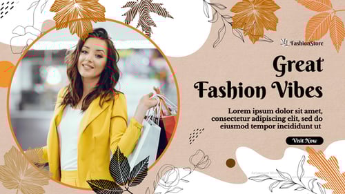 Animated Fall Fashion Sale Promotion with Elegant Leaf Design