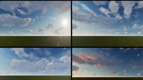 Animated Time Lapse Sky Background with Moving Clouds