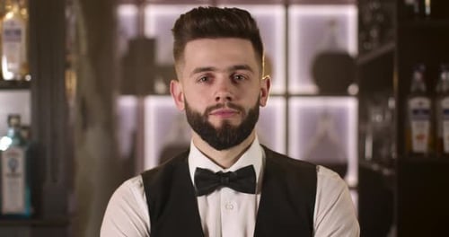 Young Man in Vest and Bowtie Portrait