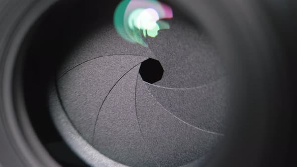 Extreme Close-Up of Camera Lens with Metallic Details , Technology ...