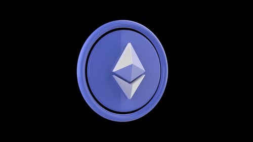 3D Spinning Ethereum Crypto Coin Logo Animation