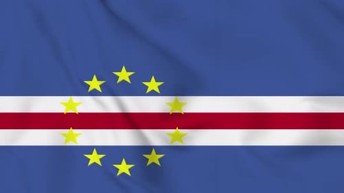 Cape Verde Flag Waving Seamless Loop Animation