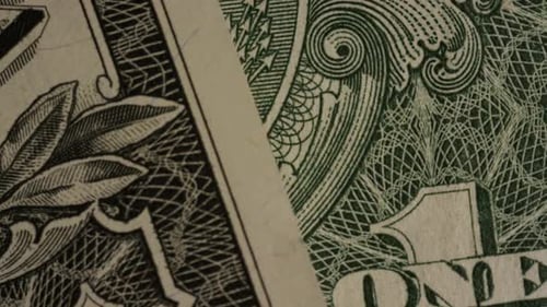 Extreme Close Up of United States One Dollar Bills