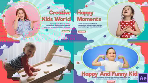 Animated Kids Photo Slideshow with Playful Cartoon Design