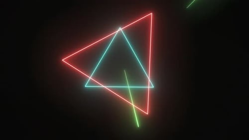 Abstract Neon Triangles Geometric Loop Background Animation