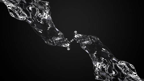 Zwei Wasserströme kreuzen sich