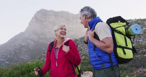 Senior Couple Smiling on Mountain Hike