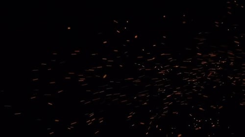 Flying Embers On Black