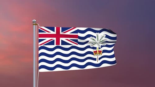 Animated British Indian Ocean Territory Flag Waving