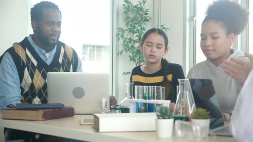 Students Learning Science in a Bright Classroom