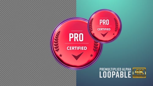 Pro Certified Badge Looping with Alpha Channel