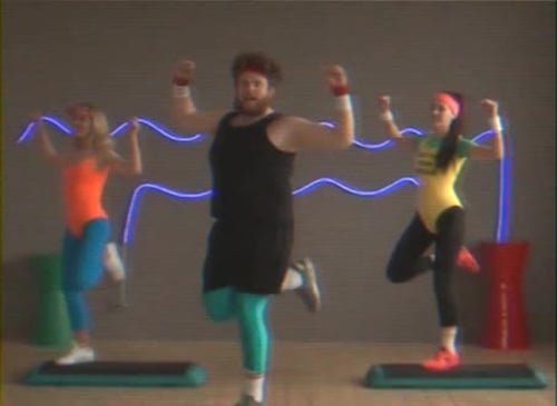Women Doing Aerobics in Retro Outfits