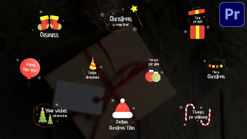 Christmas Cartoon Titles | Premiere Pro MOGRT
