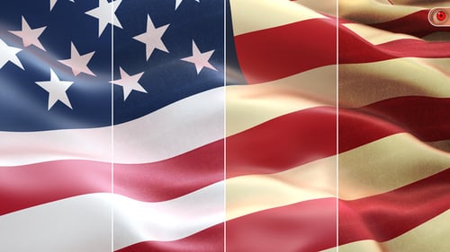 Realistic Waving American Flag Seamless Loop Animation