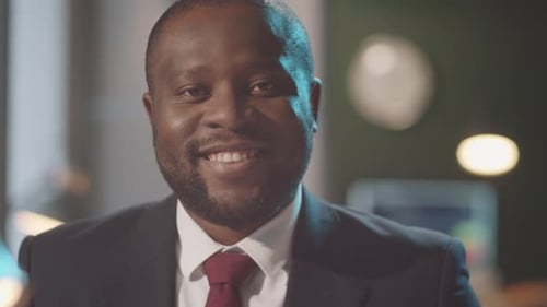 Smiling Businessman in Suit Close Up Portrait