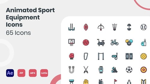 Animated Sport Equipment Icons