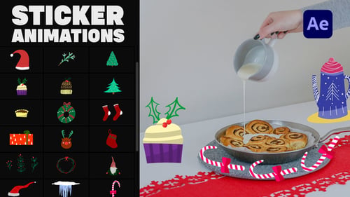 Cartoon Christmas Icons for After Effects