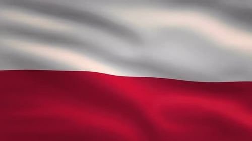 Realistic Waving Poland Flag Loop Animation