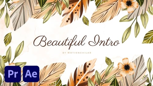 Watercolor Botanical Intro Reveal Template