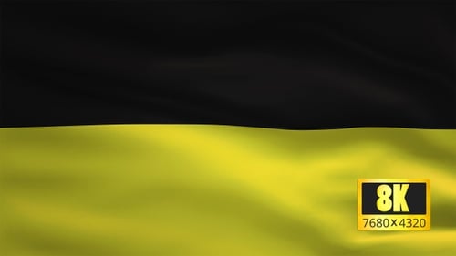 Waving Black and Yellow Flag Loop Background Animation