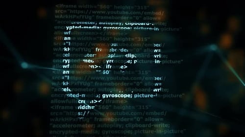 Futuristic Digital Code and Network Connection Animation