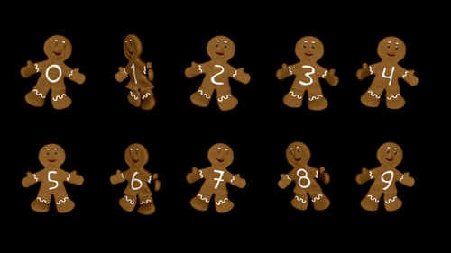 Gingerbread Numbers - Dancing Loops - Pack of 10