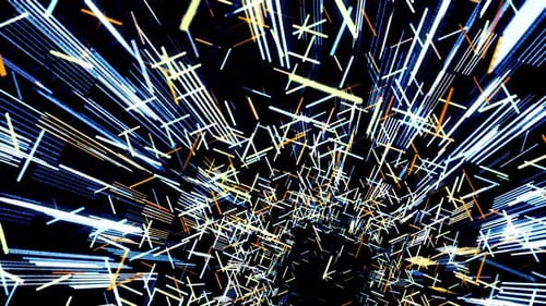 Speed of light, neon glowing rays in motion, seamless loop