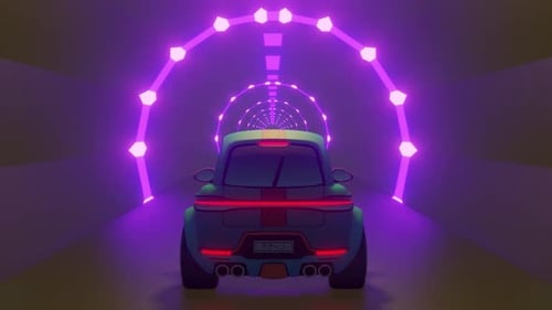 Delorean Retrowave Sci-Fi Tunnel : Car Lofi