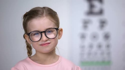Girl Wearing Glasses Eats a Pill
