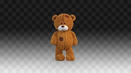 Cute Brown Teddy Bear Character Dancing Animation