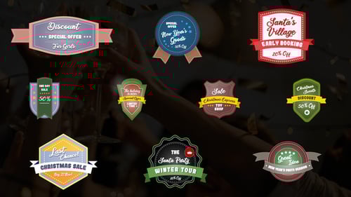 Festive Animated Christmas and New Year Sale Badges