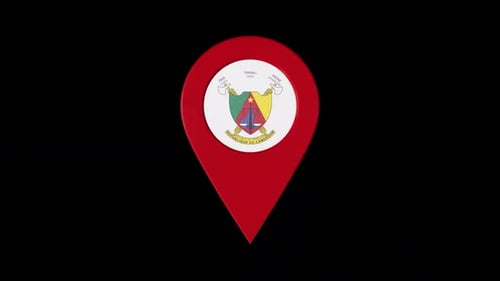 3D Rotating Map Pin with Cameroon National Emblem