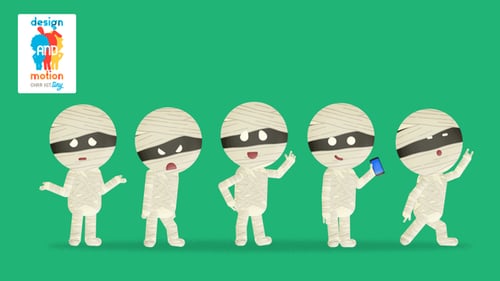 Animated Halloween Mummy Character Action and Loop Kit