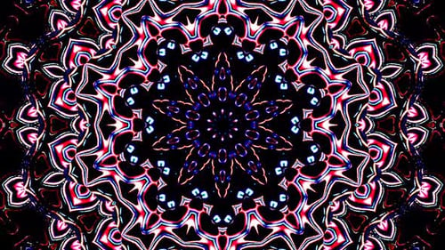 Abstract Kaleidoscope pattern with full colors. Magic mandala. 4k