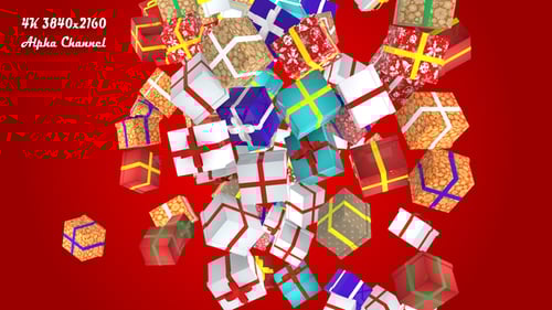 Colorful Falling Gift Boxes Transition