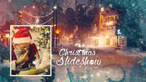 Elegant Christmas Family Slideshow with Festive Overlays and Snow Effects
