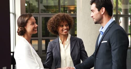 Business Professionals Conclude Meeting With Handshake