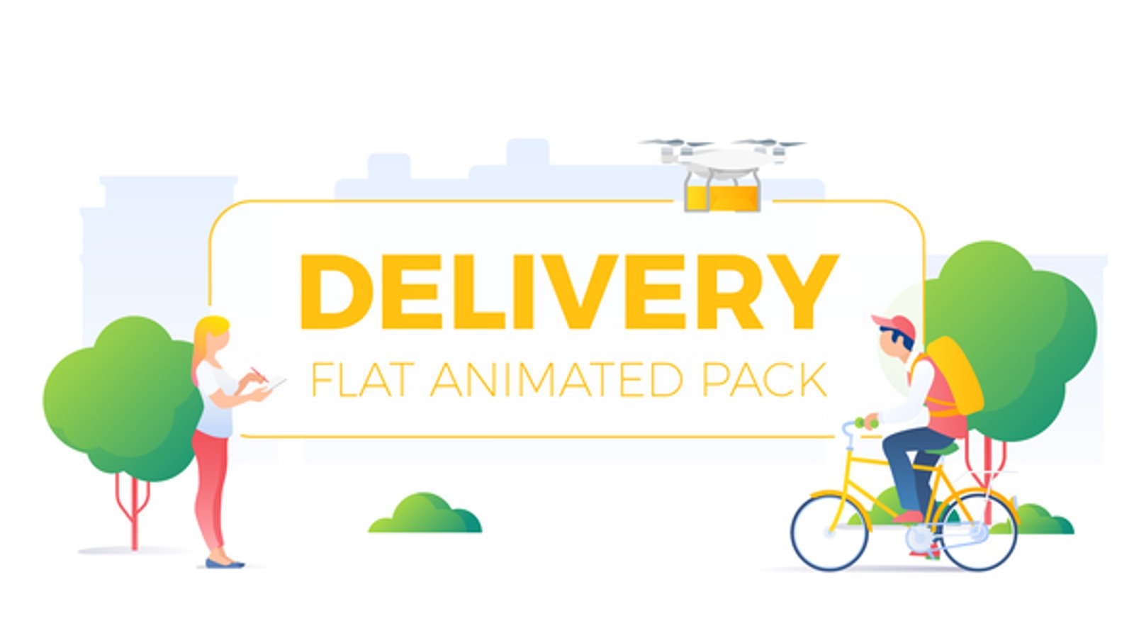 Flat Animated Delivery and Logistics Concepts Pack, Product Promo ft ...