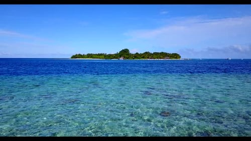 Aerial drone view nature of beautiful bay beach time by blue lagoon and white sand background of a p