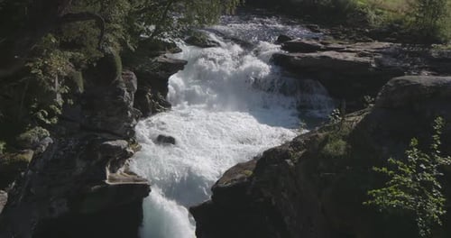rapids waterfall lake water norway nature slow motion